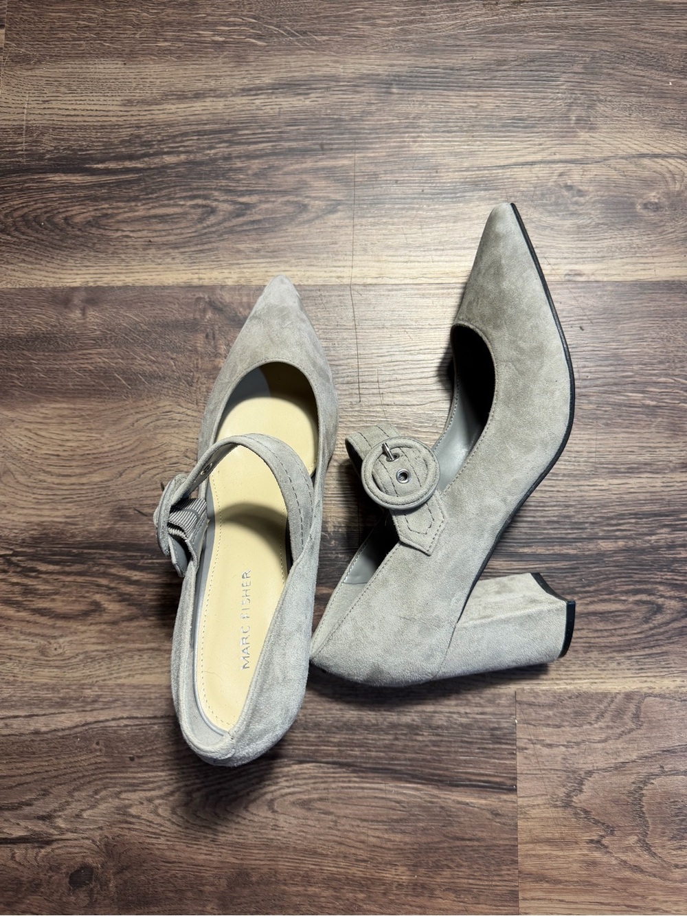 Marc Fisher Carney Suede Pointed Toe MaryJane Block Heel Size 8.5 Stunning Shoes